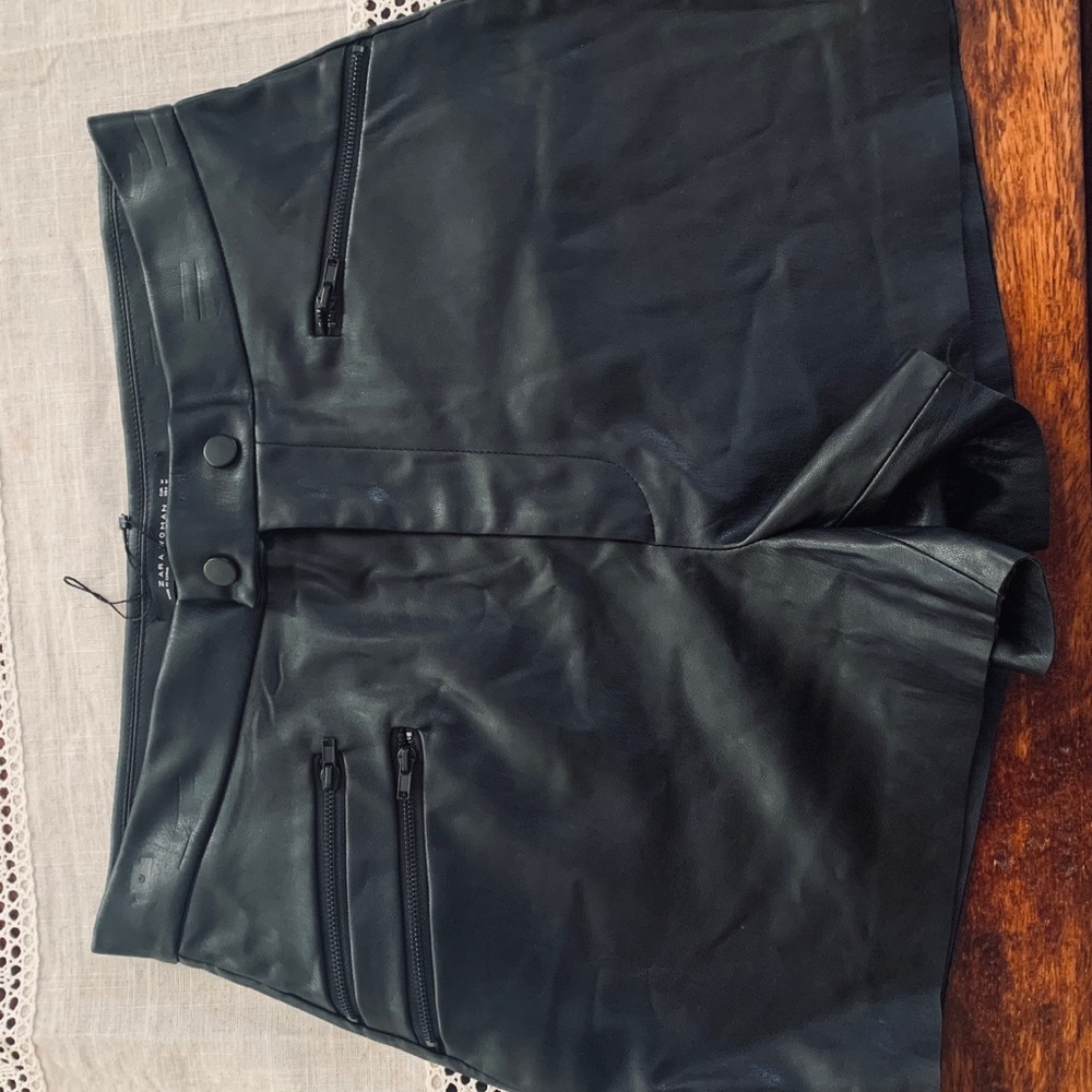 Black Leather Zara shorts
